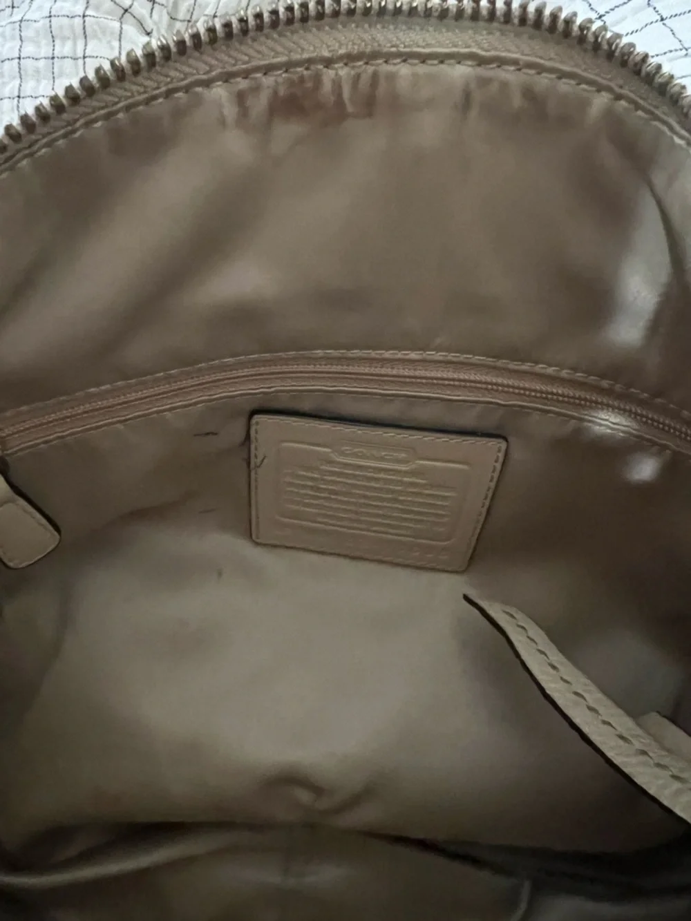 Coach Pebbled Leather Shoulder Bag - Tan